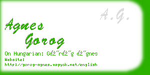 agnes gorog business card